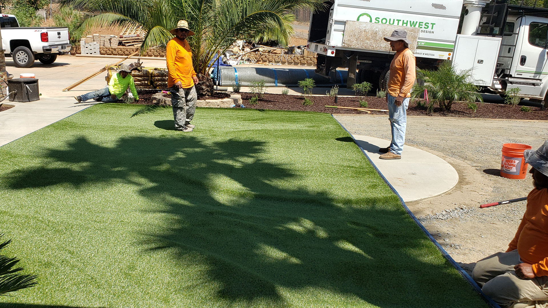 New landscaping and sod installation at a home in Vista, CA.